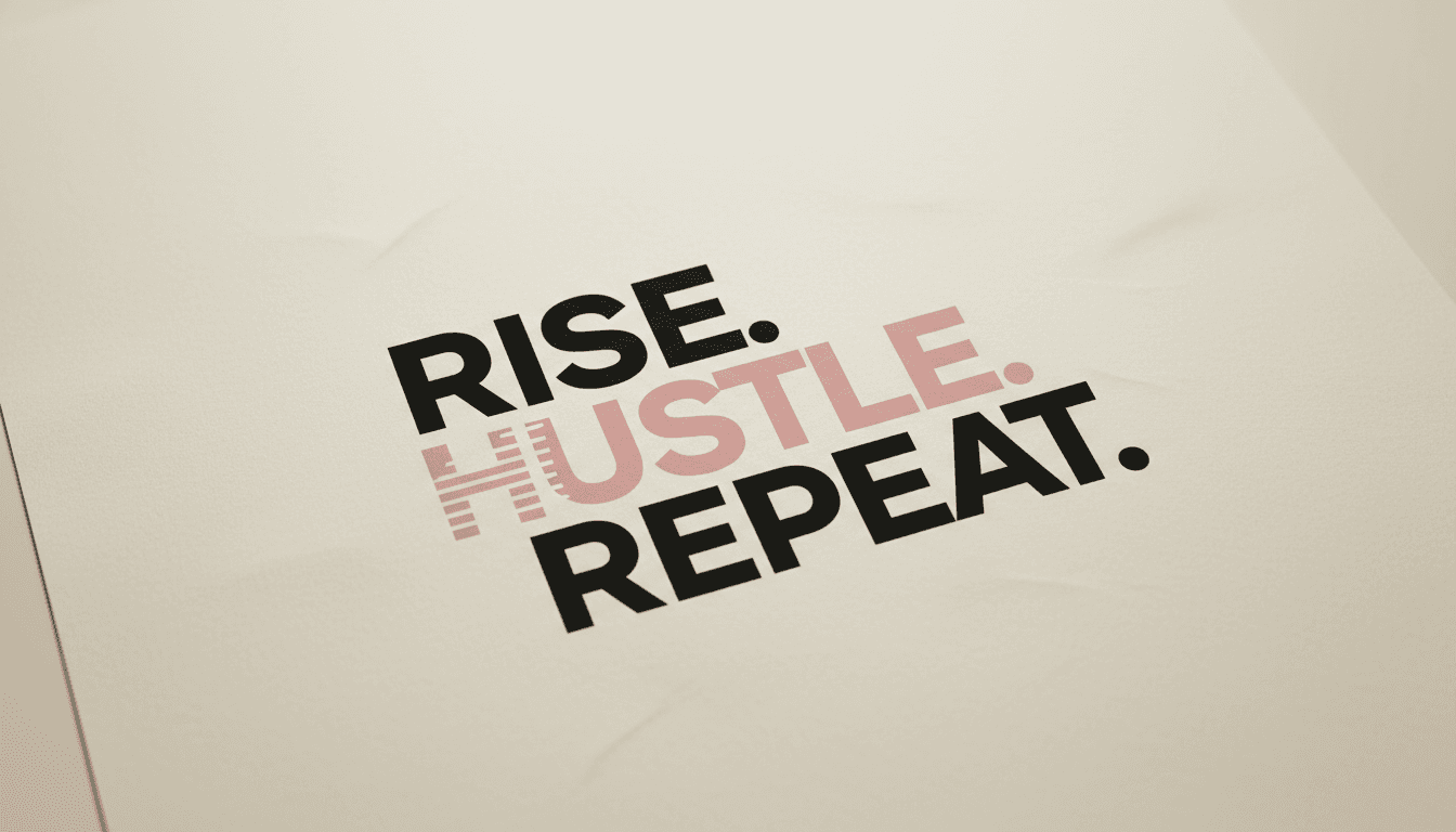 Bold modern typography with motivational design in soft pink and black
